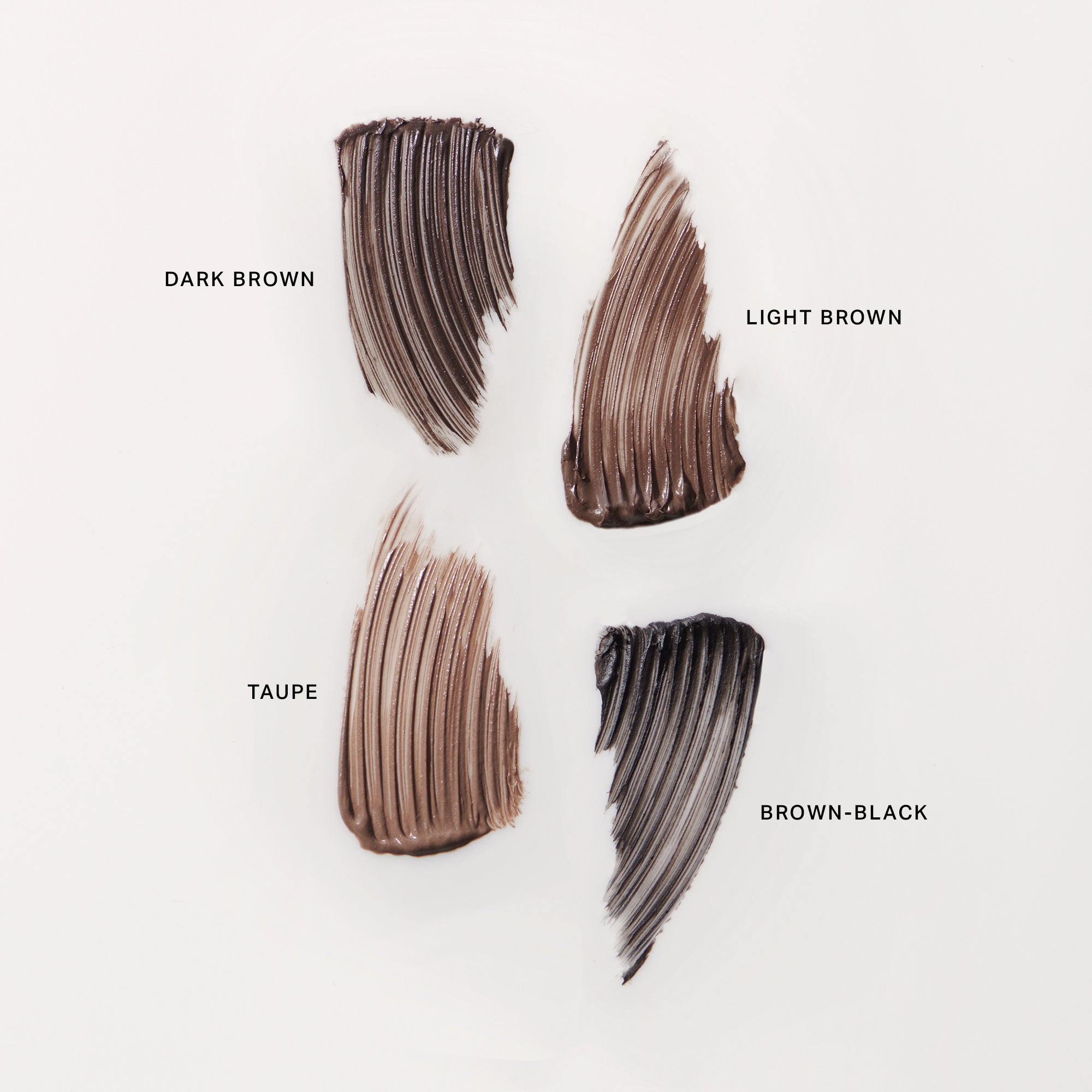 Taupe | |  Swatch of Brow 1980 on a white background in shades Dark Brown, Light Brown, Taupe and Brown Black