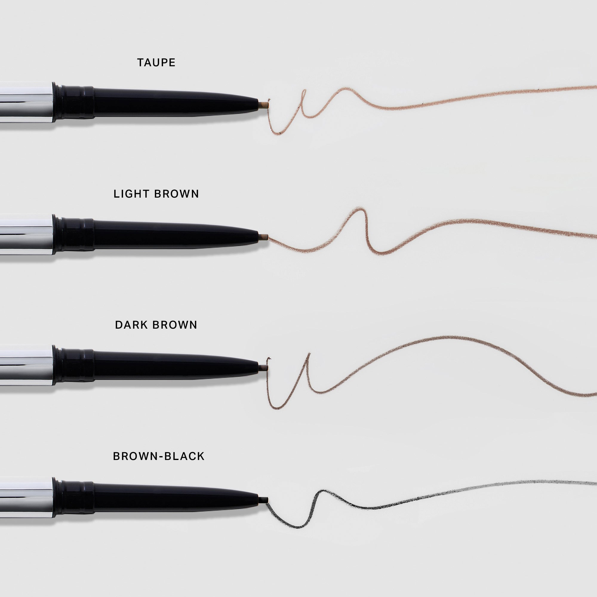 Dark Brown || Swatches on a white background in Shades taupe, light brown, dark brown, brown-black