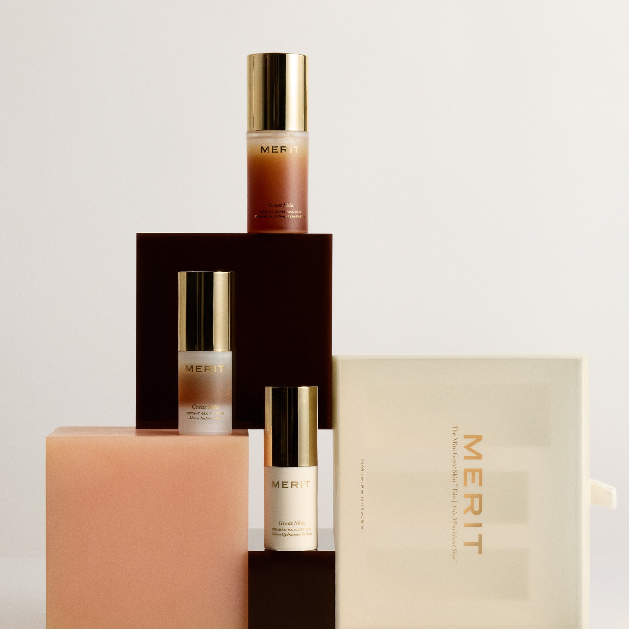 Master || reat Skin Mini trio including Great Skin Double Cleanse, Great Skin Serum and Great Skin Moisturizer