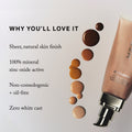 Master || Why You'll Love It, Sheer, natural skin finish, 100% mineral zinc oxide active, Non-comedogenic + oil-free, zero white cast.