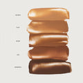 Leo | | Swatches of Bronze Balm Shades Quince, Clay, Seine, Leo, Monarch on a white background