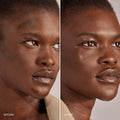Monarch | | Image of Monarch Bronze Balm on Model before and after product is blended in.